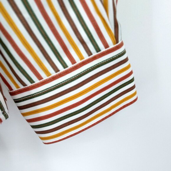 Faconnable Women's XL Striped Button Down Shirt Long Sleeve Cotton Made in USA - Picture 8 of 8